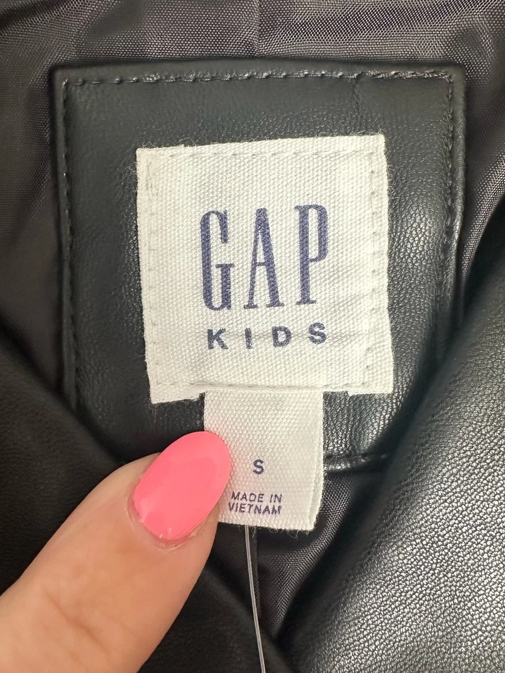GAP Black Faux Leather Asymmetrical Moto Jacket
